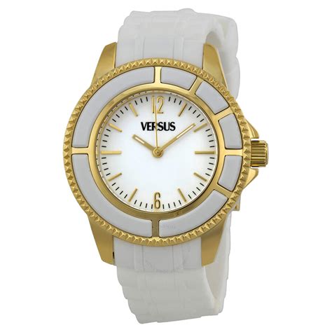 versus versace white with rubber wristband watches vspoy 50m|Versus Versace Tokyo R Mens Watch Timepiece with a White .